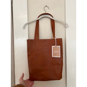 Liberte Milan Leather Tote in Cognac.